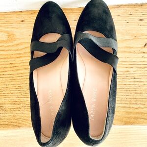 NEW LISTING Rose Black Suede Wedge Shoes